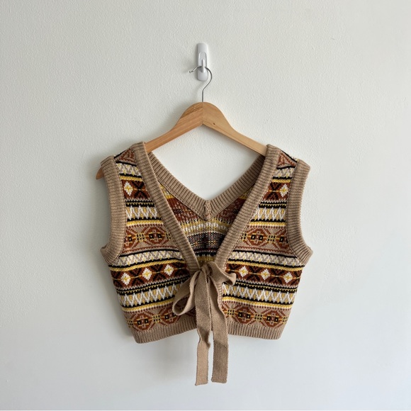 Cider Tops - Cider Bohemian Knit Tie Cardigan Top